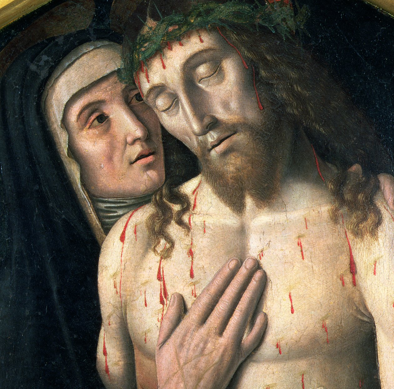 Lamentação dos Mortos Cristo óleo sobre tela detalhe de 80450 de Giovanni Santi or Sanzio
