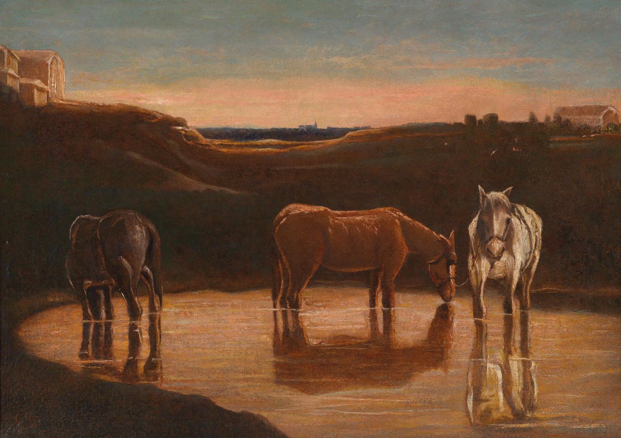 Cavalos ford de Giovanni Segantini