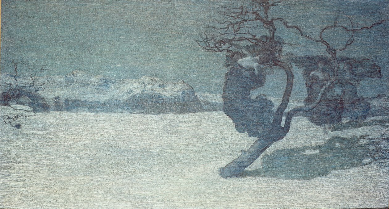 The Bad Mothers, 1896-97 (óleo no cartão) de Giovanni Segantini
