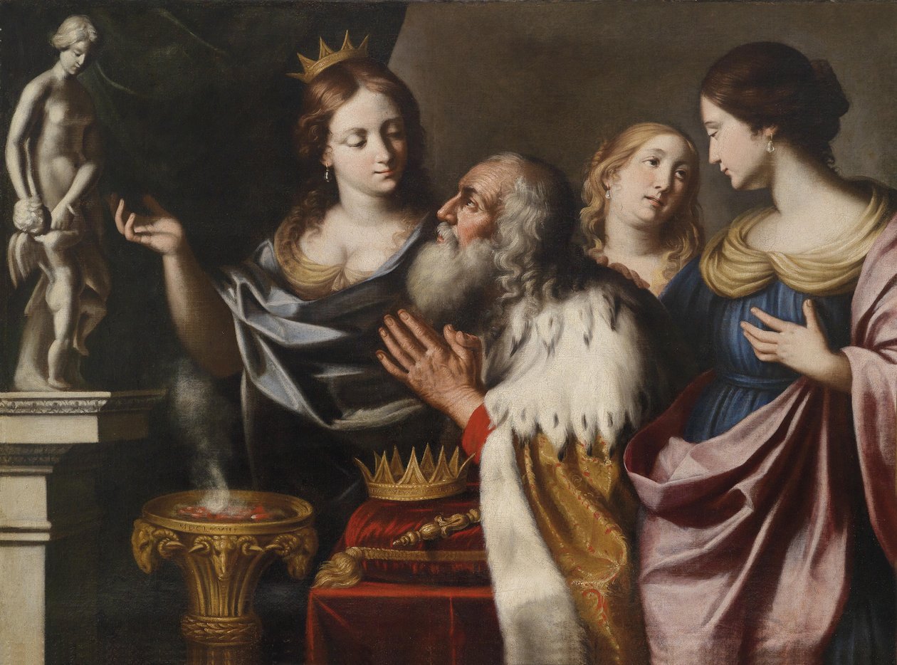 O rei Salomão, em sua velhice, desviou-se para a idolatria de suas esposas de Giovanni Venanzi di Pesaro