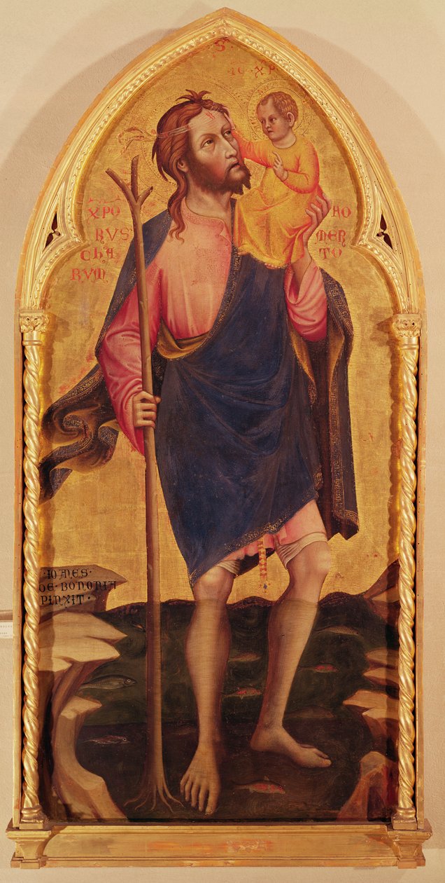 São Cristóvão (tempera no painel) de Giovanni da Bologna