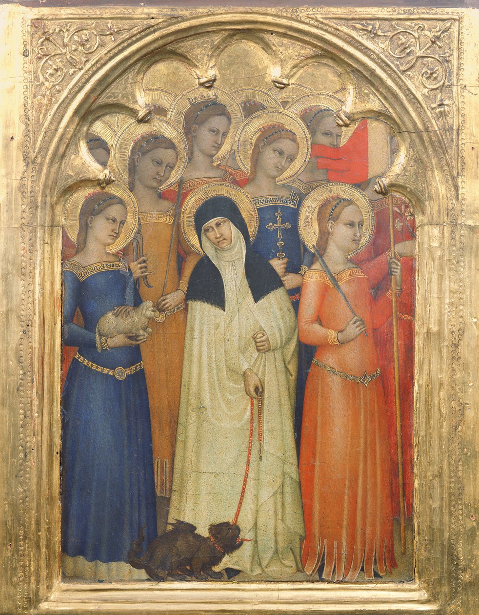 Predella painel de St. Lucy com santos, 1350-60 (tempera no painel) de Giovanni da Milano