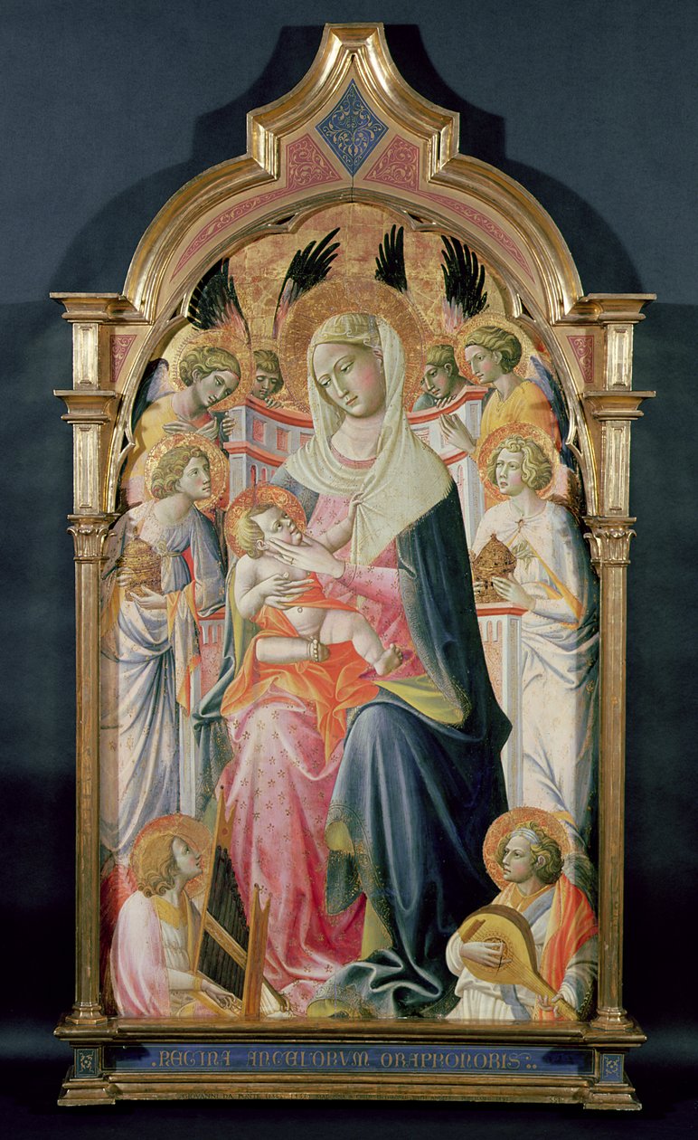 Virgem e criança com anjos (painel) de Giovanni dal Ponte