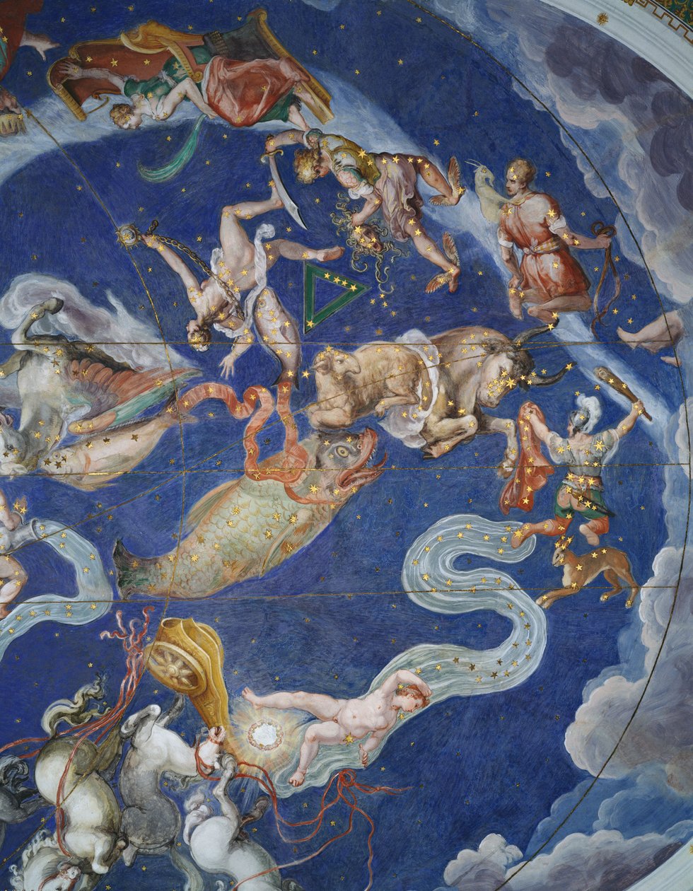 Teto astrológico, na Sala del Mappamondo de Giovanni de Vecchi
