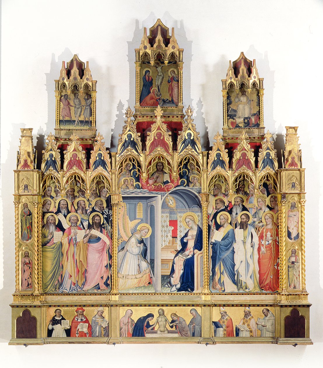 Anunciação com Santos (tempera no painel) de Giovanni di Niccolo del Biondo