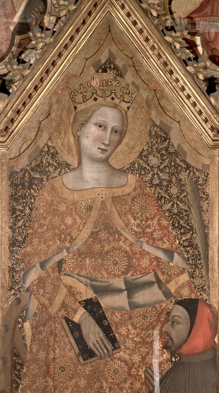 St. Catherine of Alexandria tempera no detalhe do painel de 139088 de Giovanni di Niccolo del Biondo