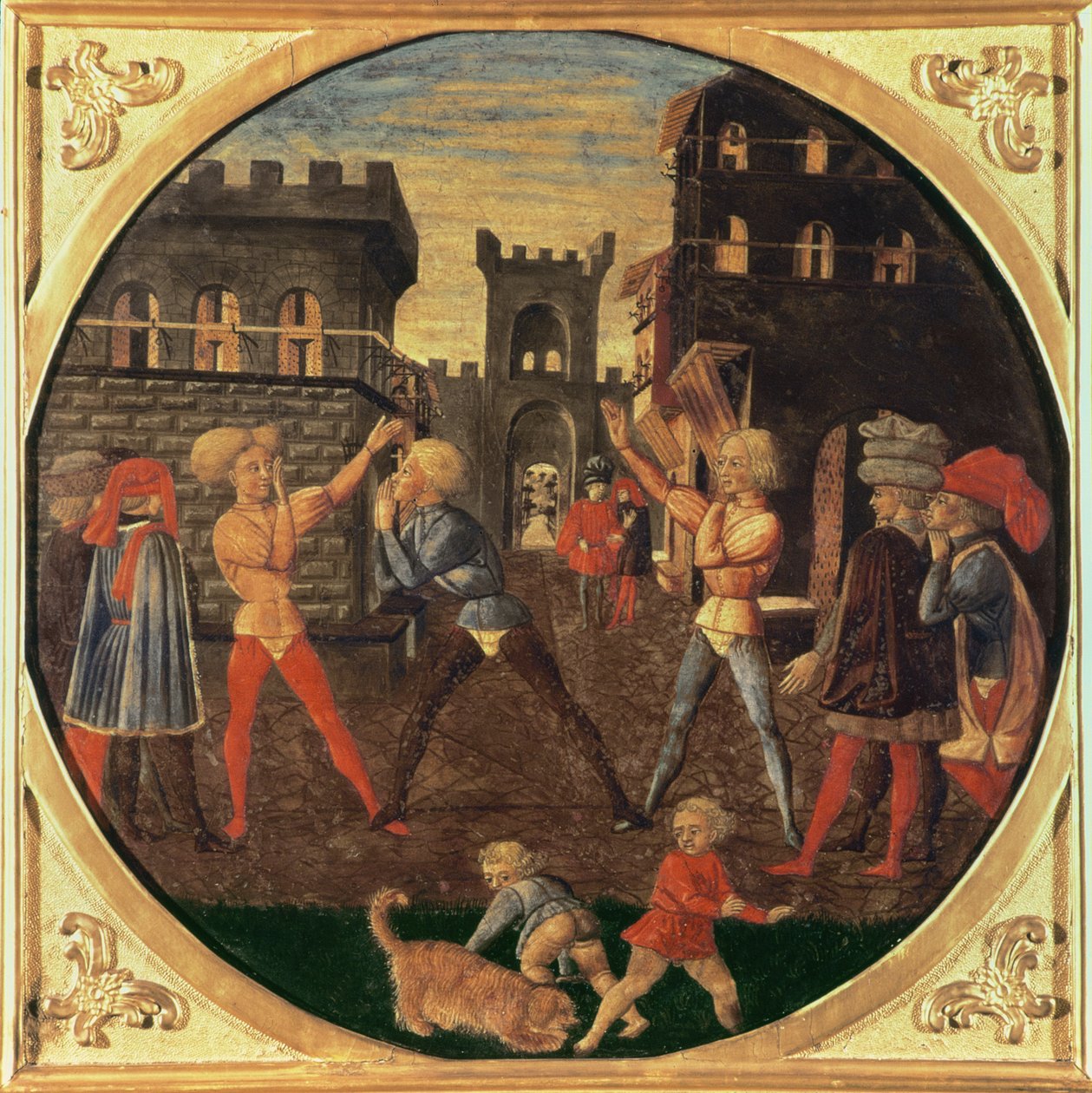 O Jogo de Civettino (tempera no painel) de Giovanni di Ser Giovanni