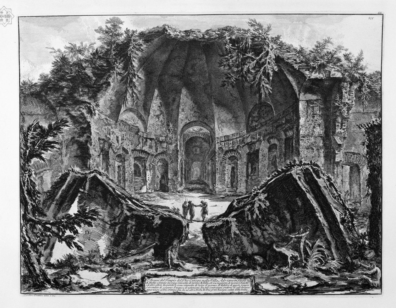 Sobras do Templo do Deus Canopus na Villa Adriana no Tivoli de Giovanni Battista Piranesi