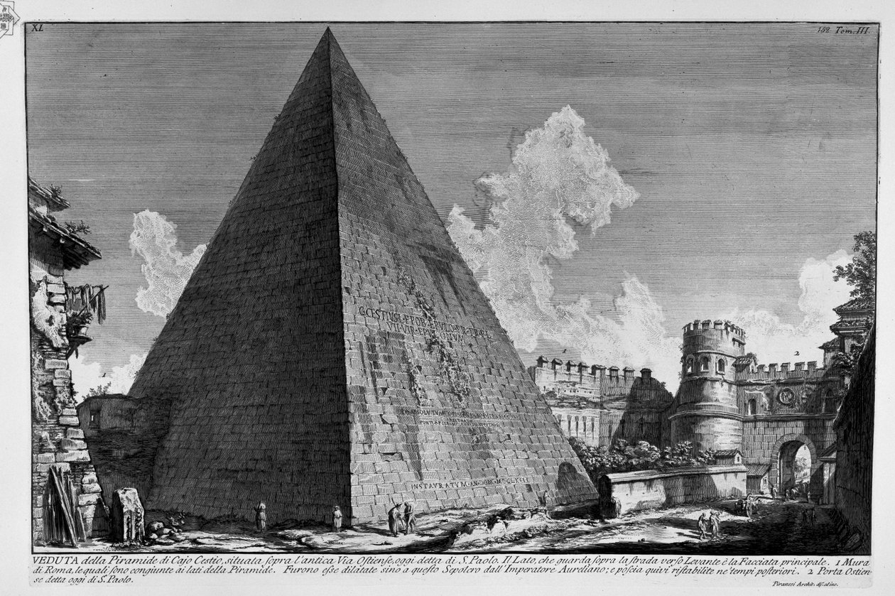 Pirâmide de Caio Cestio de Giovanni Battista Piranesi