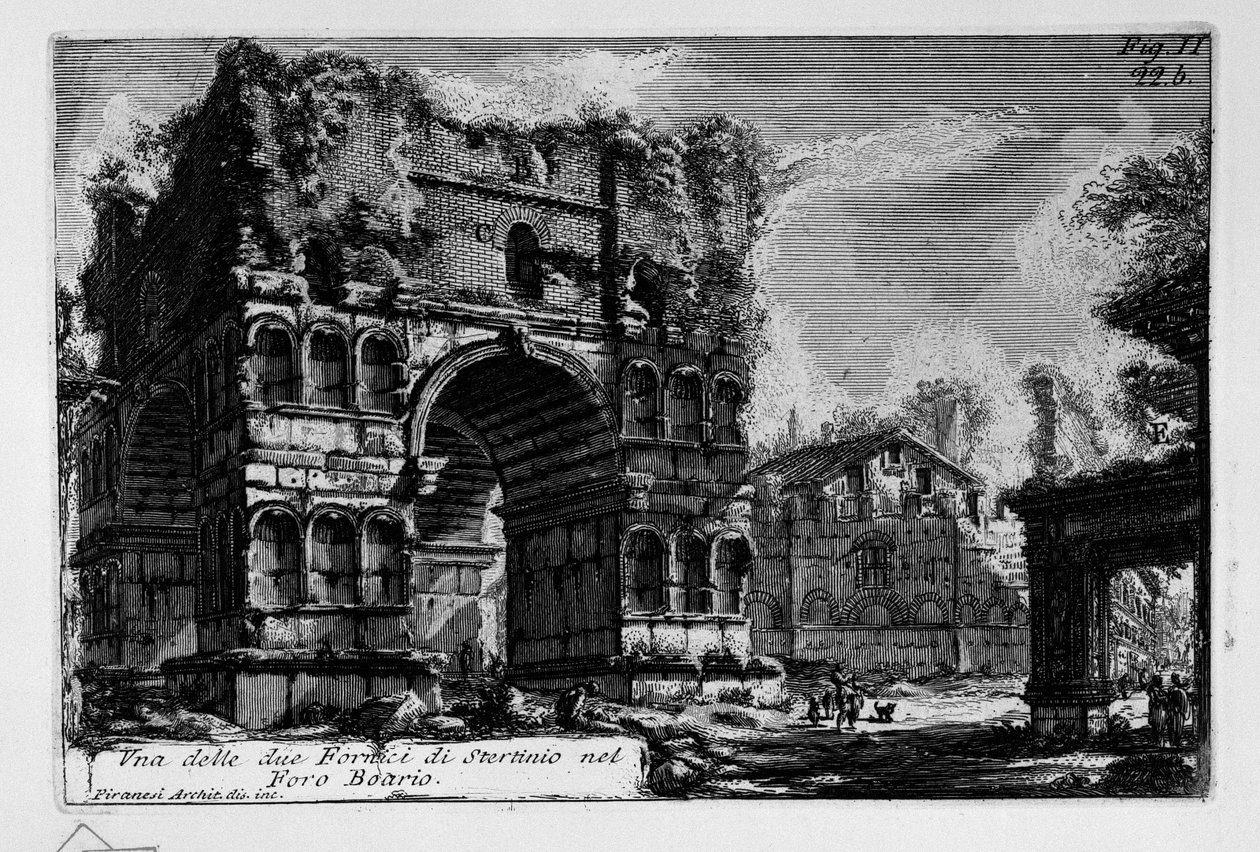 Um dos dois Sterinio Fornici no Boario Foro de Giovanni Battista Piranesi