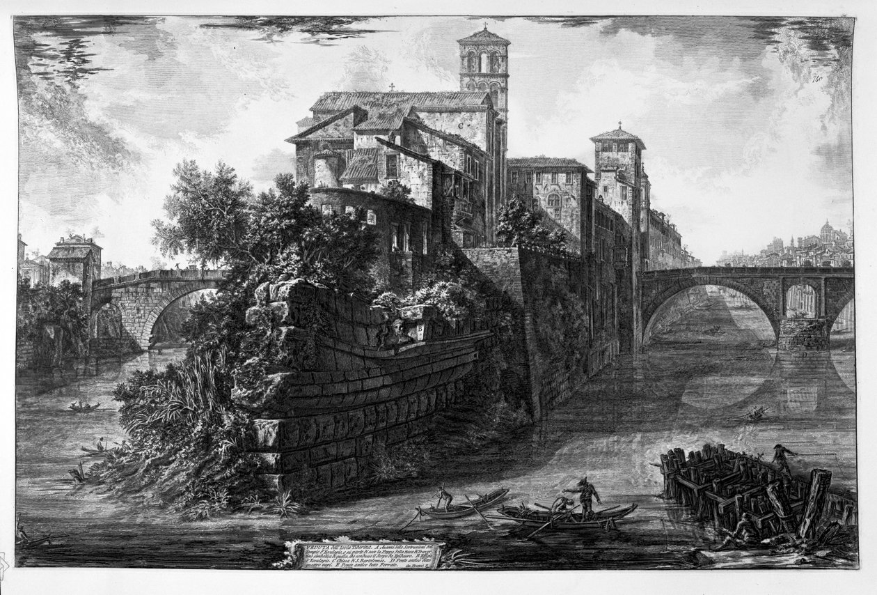 Vista da Ilha Tiberina de Giovanni Battista Piranesi