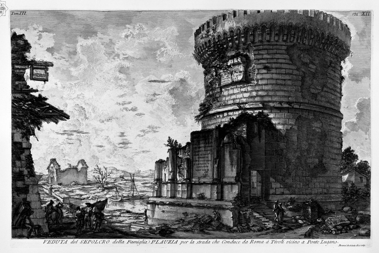 Via Appia, Sepulcro da Família Plauzia em Ponte Lucano de Giovanni Battista Piranesi