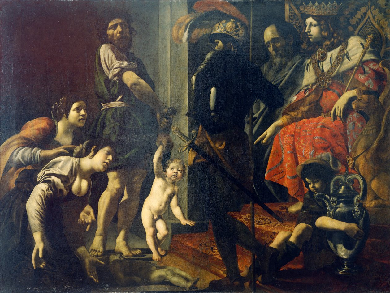 Acórdão de Salomão por Giovanni Battista Caracciolo (1578-1635), óleo sobre tela de Giovanni Battista Caracciolo