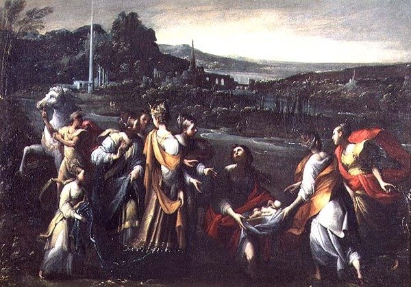 A descoberta de Moisés (óleo sobre tela) de Giovanni Donducci