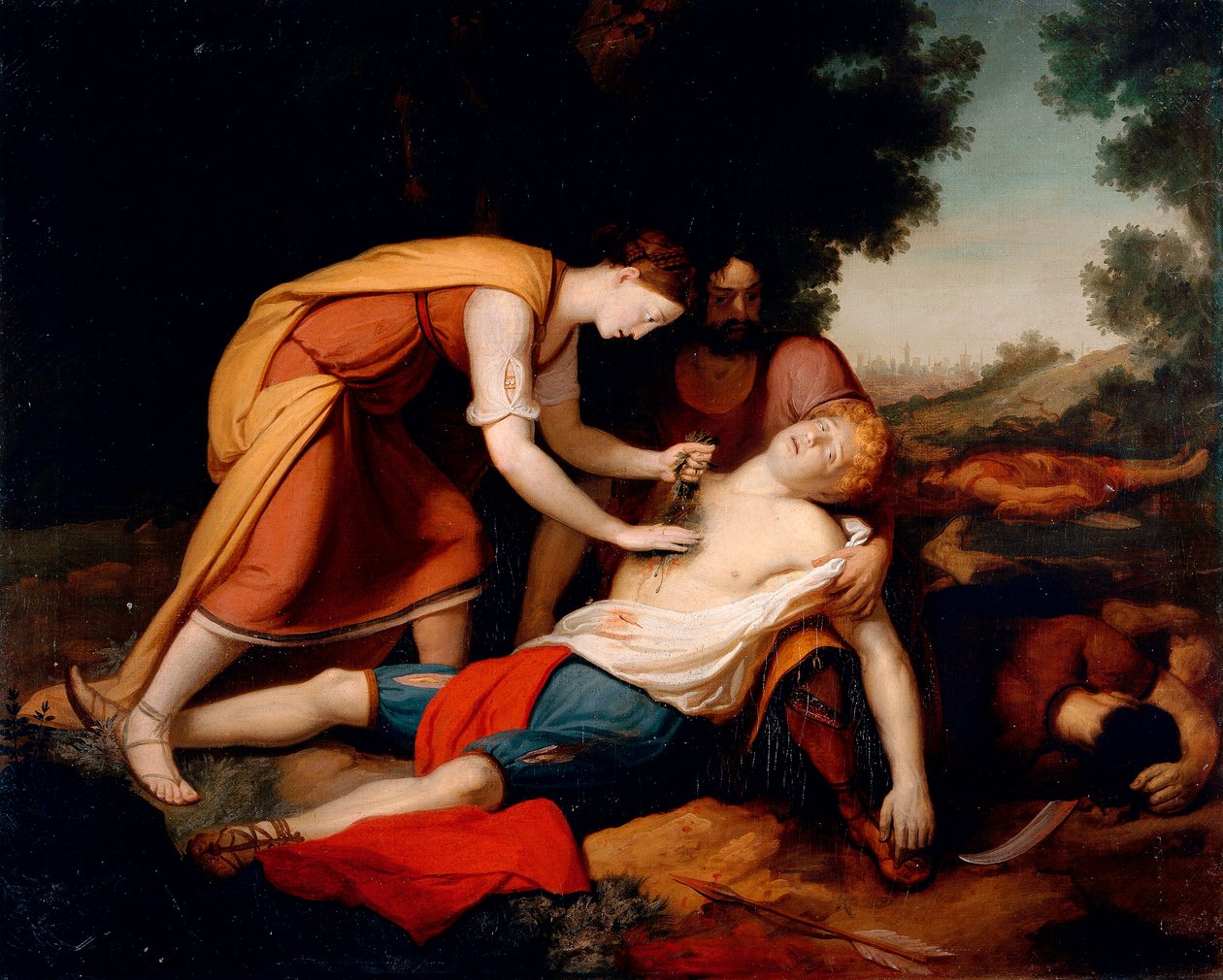 Erminia tratando Tancred, de Gerolamo Costa (1777 -?) de Giovanni (1826 1903) Costa