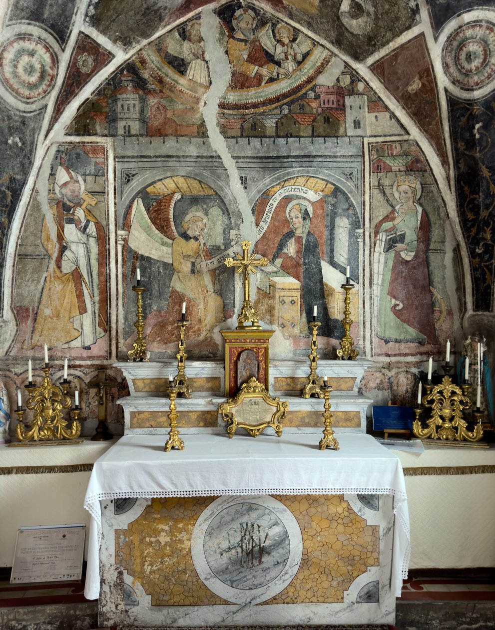 A Anunciação, Capela da Anunciação, c. 1470 (fresco) de Giovanni (attr. to) Baleison