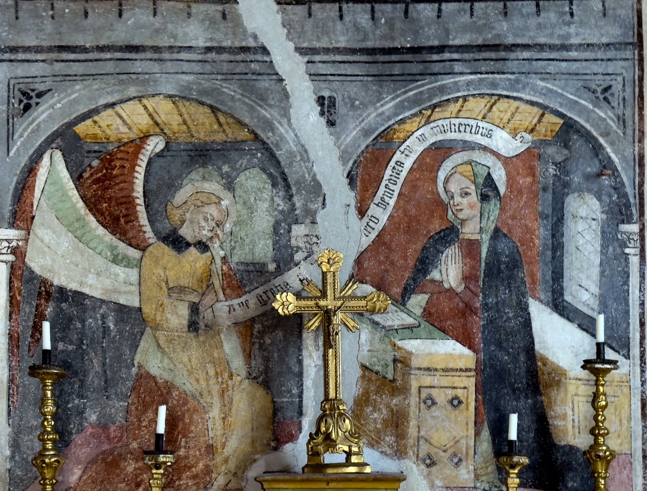 Os frescos da capela da Anunciação, Tende, cerca de 1470 (fresco) de Giovanni (attr. to) Baleison