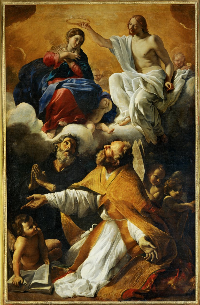 Coroação da Virgem com Santo Agostinho e São Guilherme da Aquitânia - Coroação da Virgem com Santo Agostinho e São Guilherme da Aquitânia - Coroação da Virgem com ... de Giovanni (school of) Lanfranco