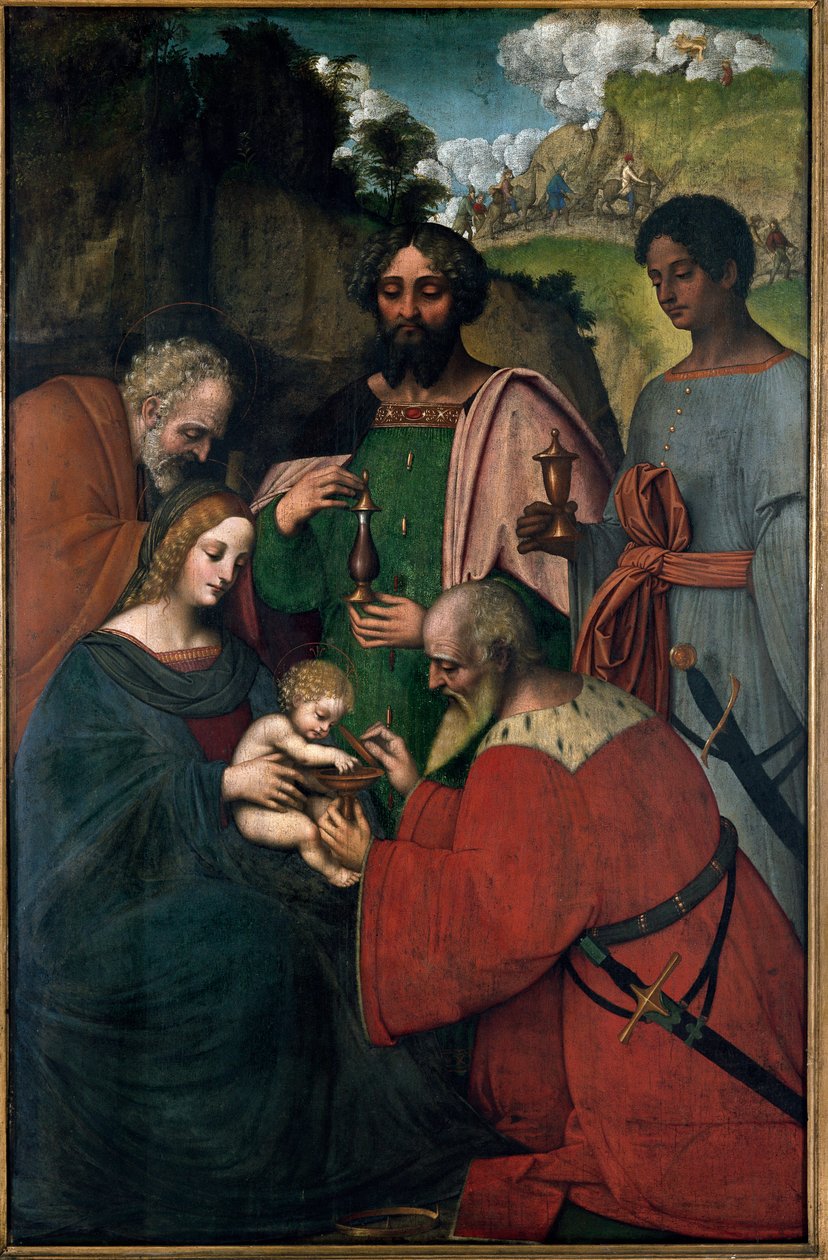 Adoração dos Reis Magos (óleo sobre painel de Giovanni Agostino da Lodi