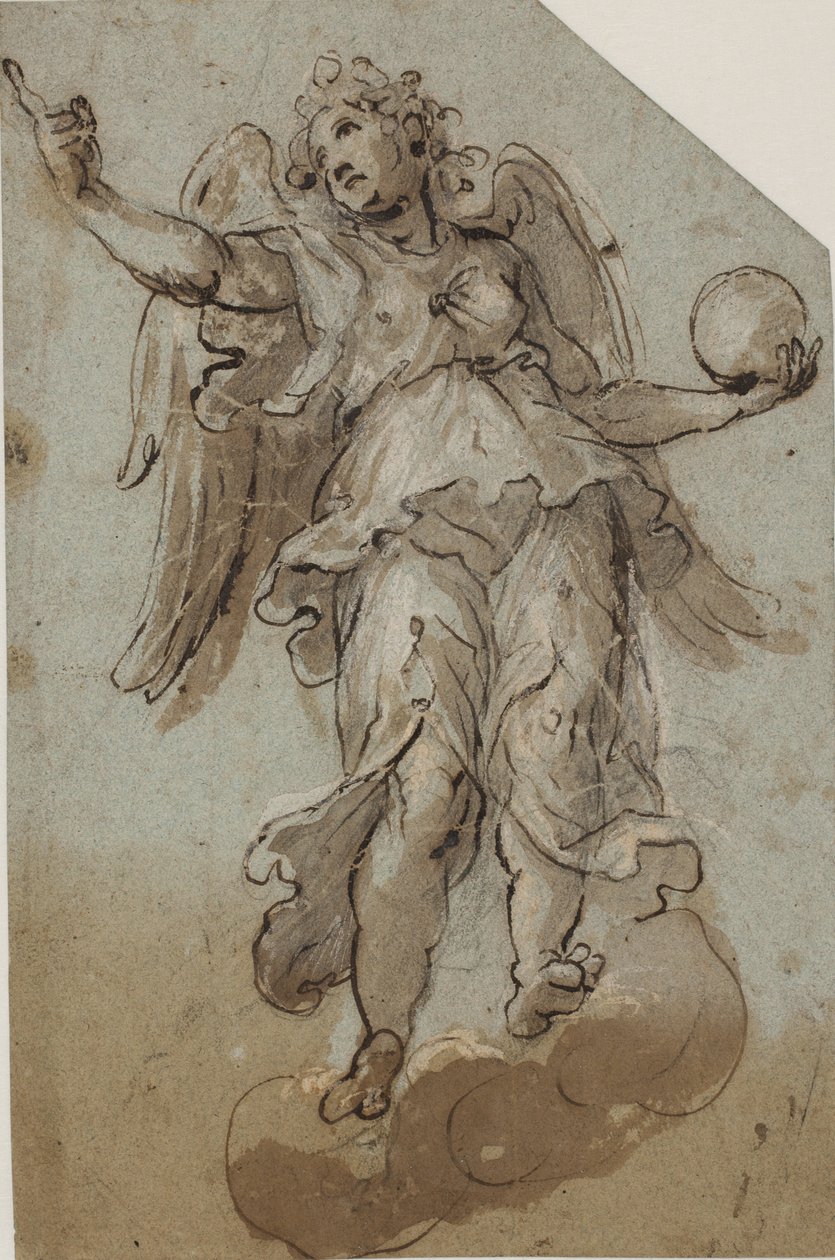 Anjo com um globo entre nuvens de Giovanni Alberti