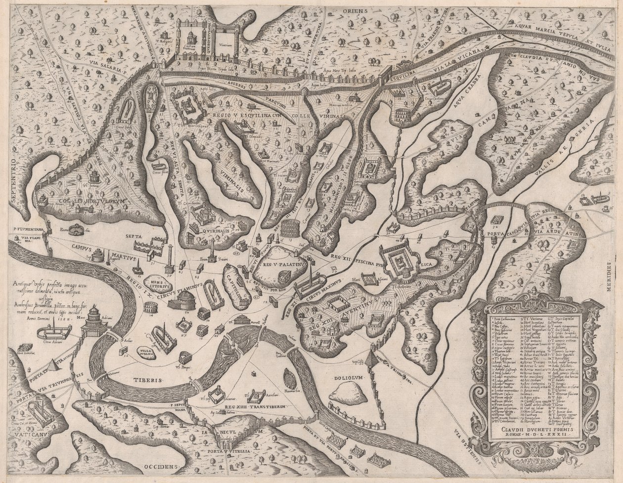 Espelho da Magnificência Romana: Roma Antiga e suas Colinas, do Oeste, 1582., 1582 de Giovanni Ambrogio Brambilla