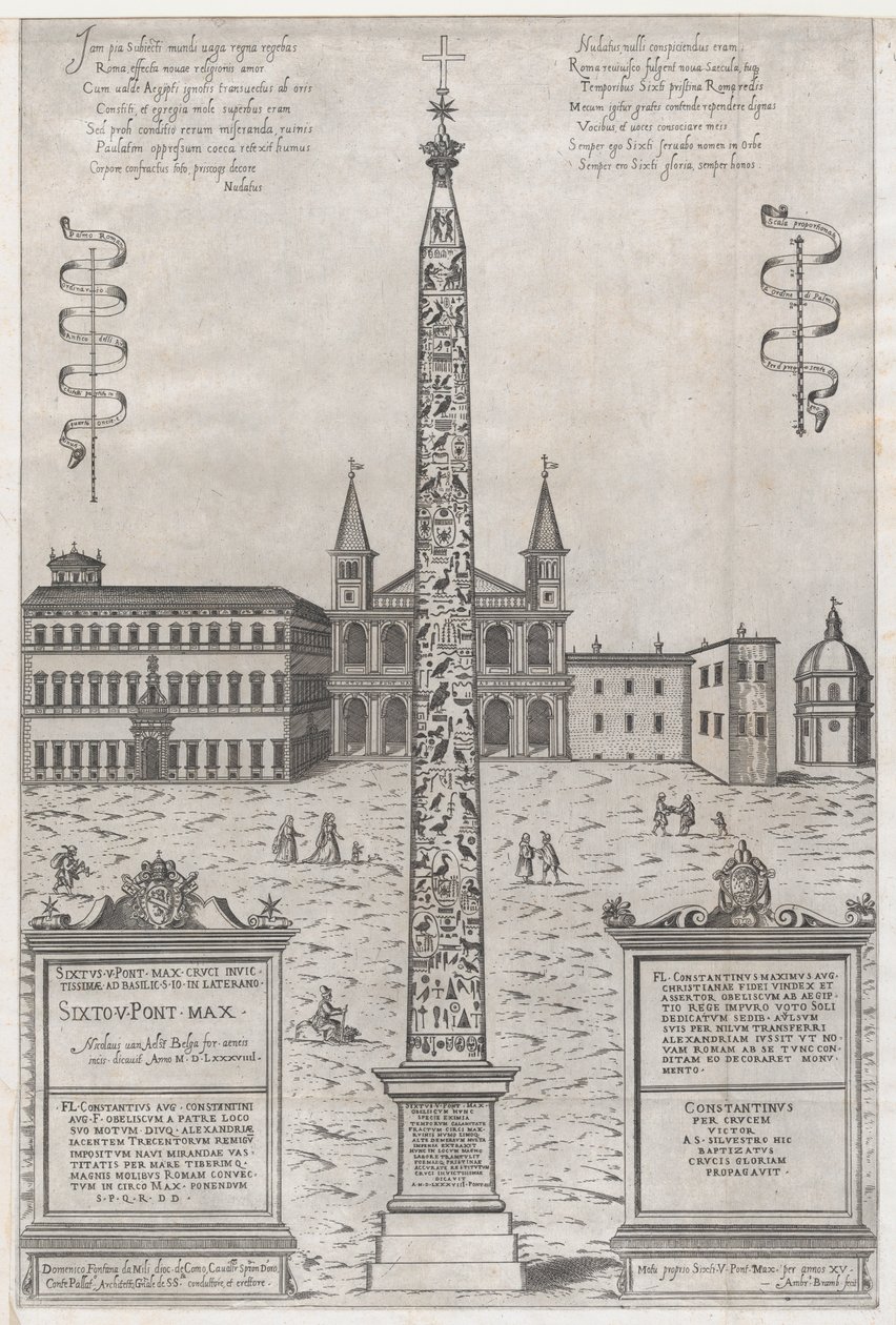 O Obelisco Egípcio de Constantino, 1589 de Giovanni Ambrogio Brambilla