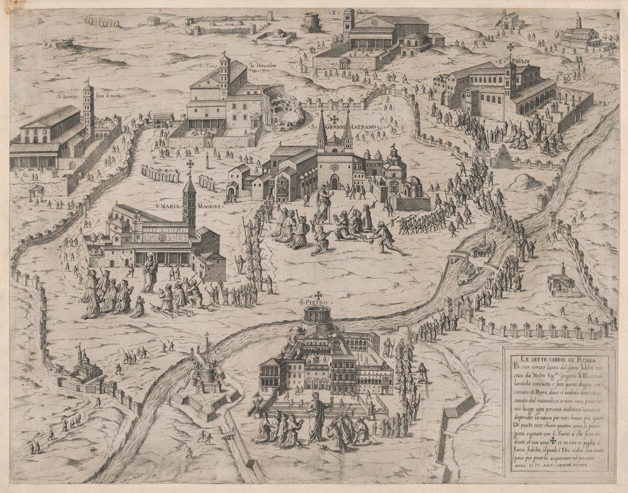 Speculum Romanae Magnificentiae: As Sete Igrejas de Roma Le Sette Chiese di Roma, 1575., 1575. de Giovanni Ambrogio Brambilla.