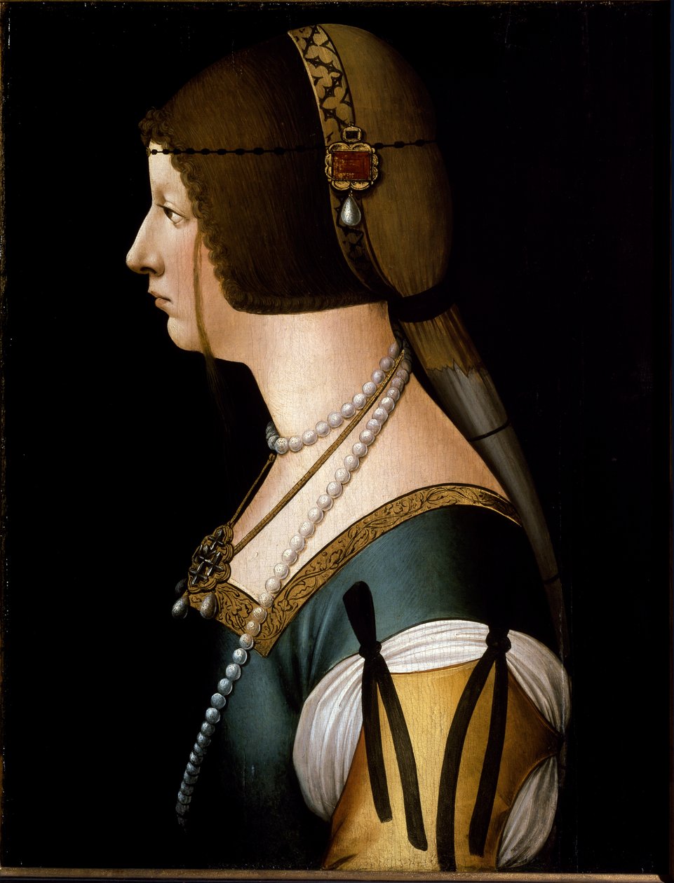 Retrato da Impressora Bianca Maria Sforza de Giovanni Ambrogio de (circle of) Predis