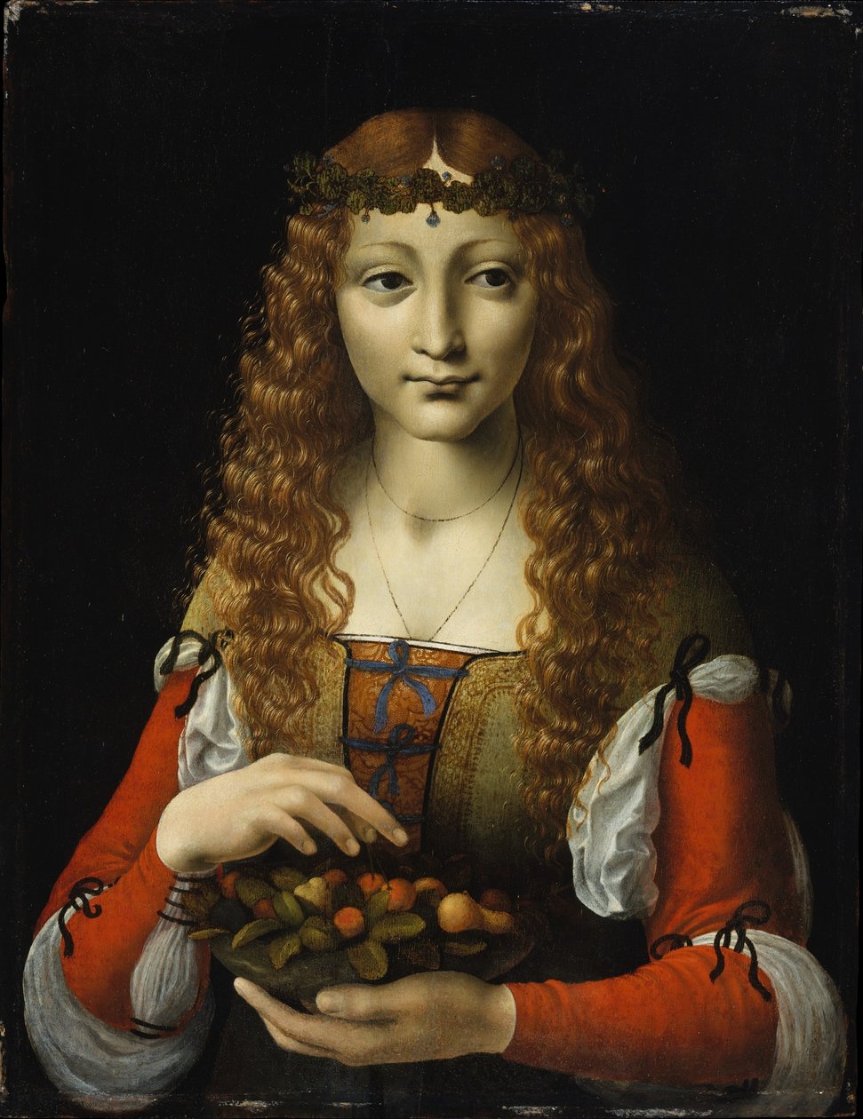 Menina com cerejas de Giovanni Ambrogio de Predis
