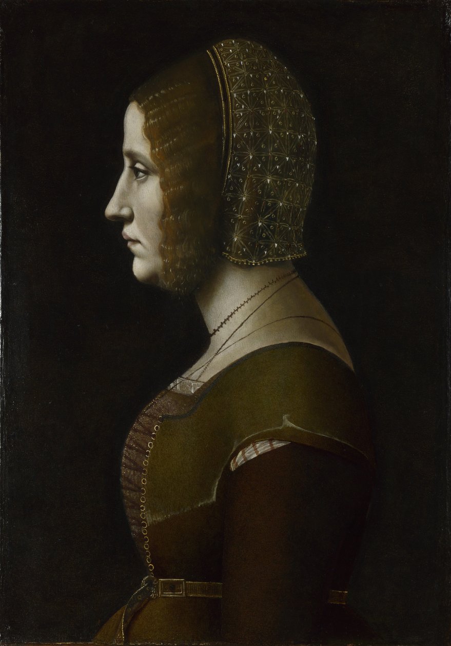 Retrato de uma mulher de perfil, c. 1495 de Giovanni Ambrogio de Predis