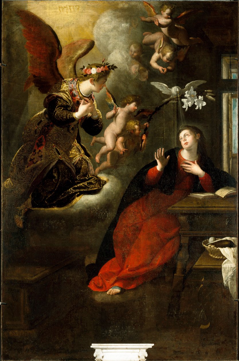Pintura da Anunciação de Giovanni Andrea Ansaldo de Giovanni Andrea Ansaldo