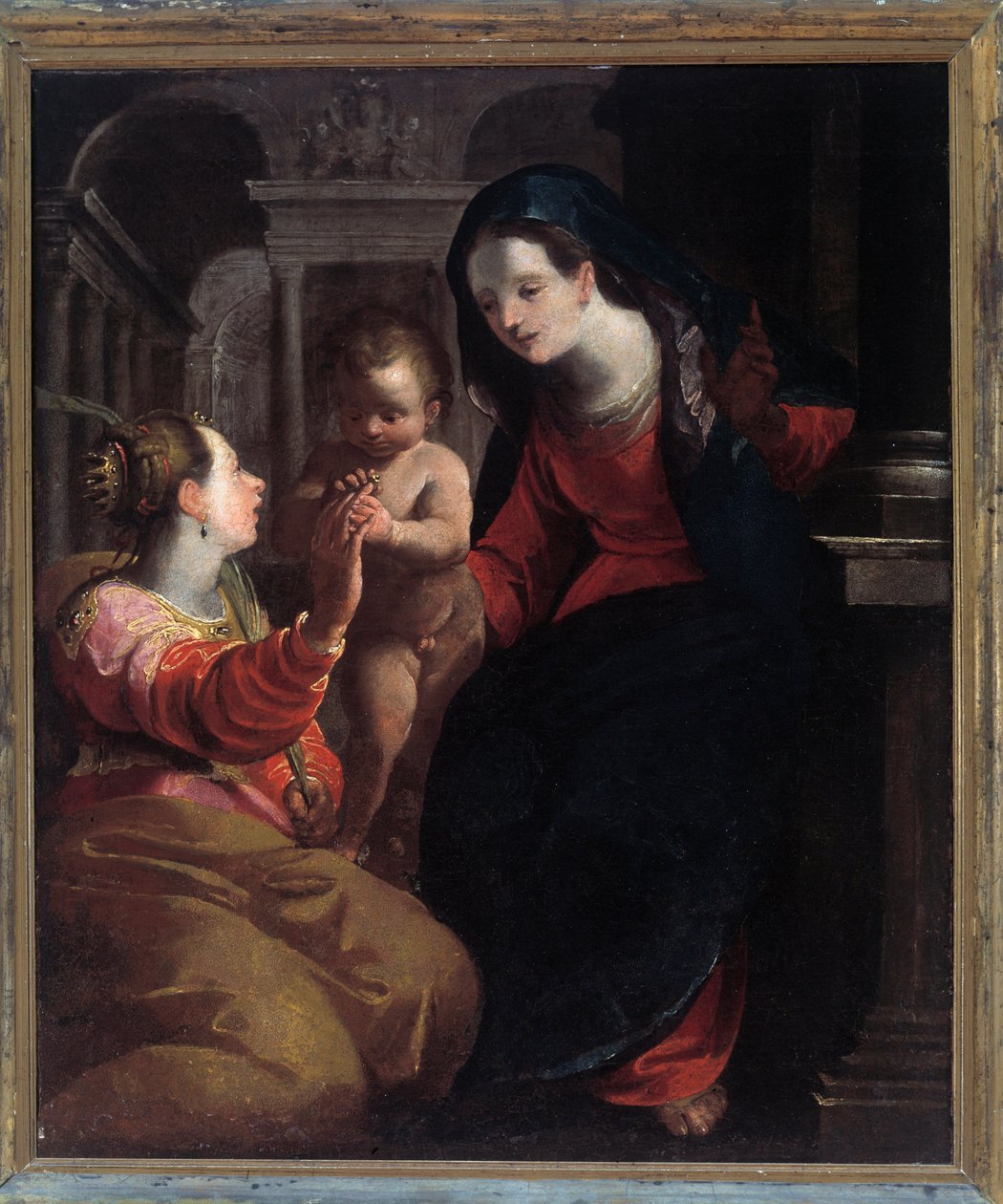 O Místico Casamento de Santa Catarina de Alexandria (óleo sobre tela de Giovanni Andrea Ansaldo