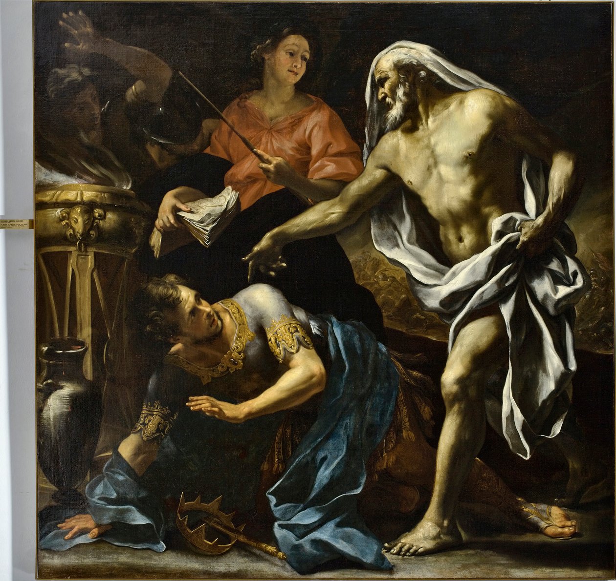 O feiticeiro de Endor evoca para Saul a sombra do profeta Samuel (óleo sobre tela) de Giovanni Andrea Carlone