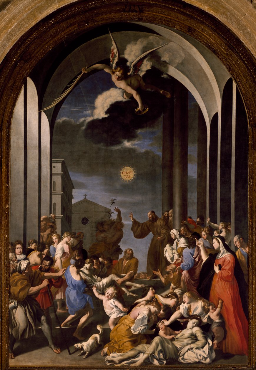 Milagres de São Francisco de Paola por Giovanni Andrea Coppola (1597-1659), Catedral de Santa Agata, Gallipoli, Itália de Giovanni Andrea Coppola