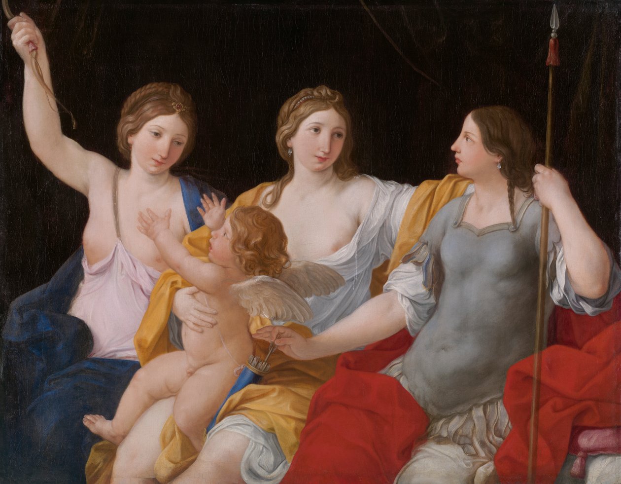 Vénus, Juno, e Minerva, com Cupido de Giovanni Andrea Sirani