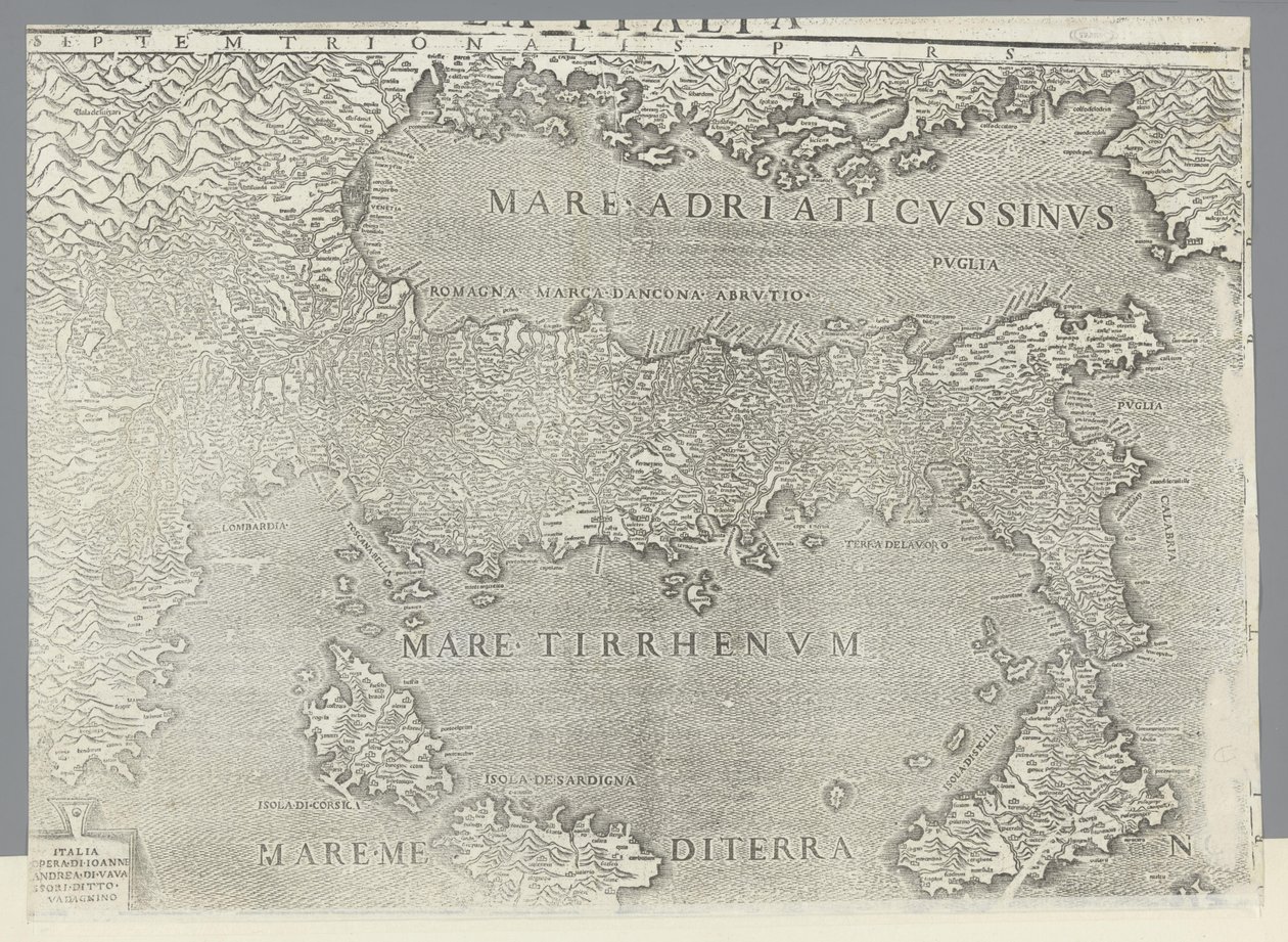 Mapa da Itália de Giovanni Andrea Vavassore