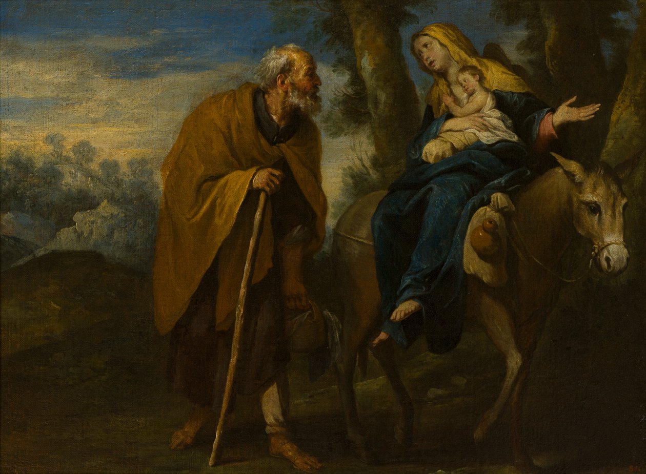 O Voo para o Egipto, c.1618-57 (óleo sobre tela) de Giovanni Andrea di (attr. to) Ferrari
