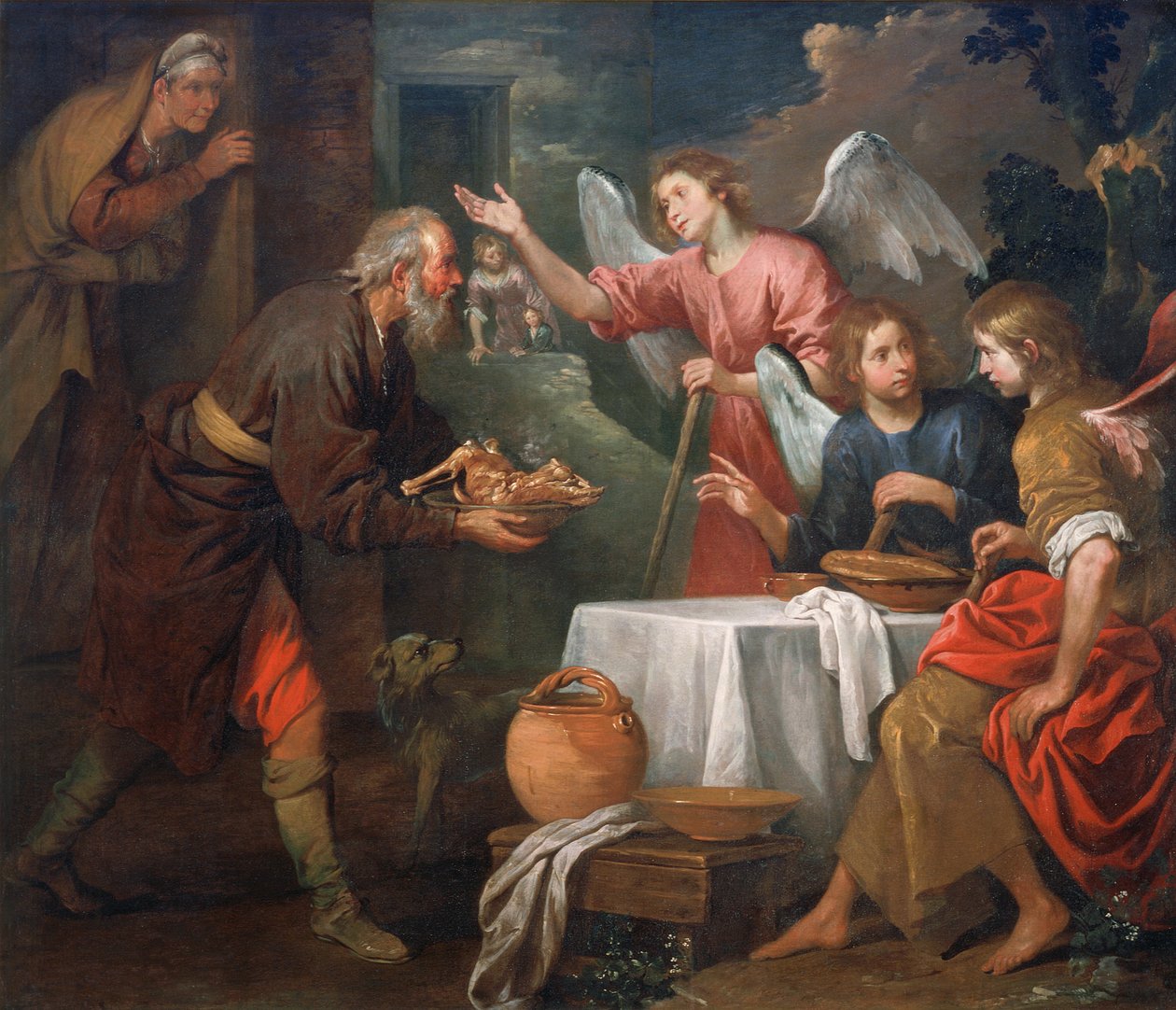 Abraão e os três anjos de Giovanni Andrea di Ferrari