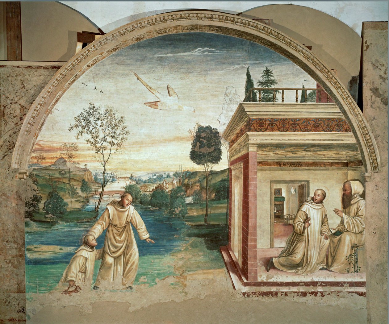 Em 1497, Signorelli começou a pintar a Vita de São ... de Giovanni Antonio Bazzi Sodoma