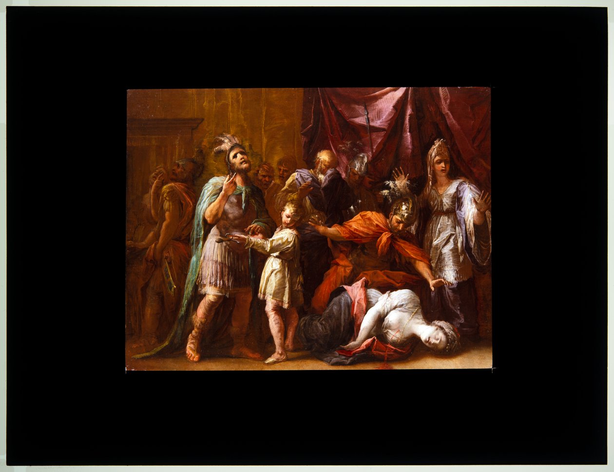 Morte de Lucrécia (tela) de Giovanni Antonio Burrini or Burino