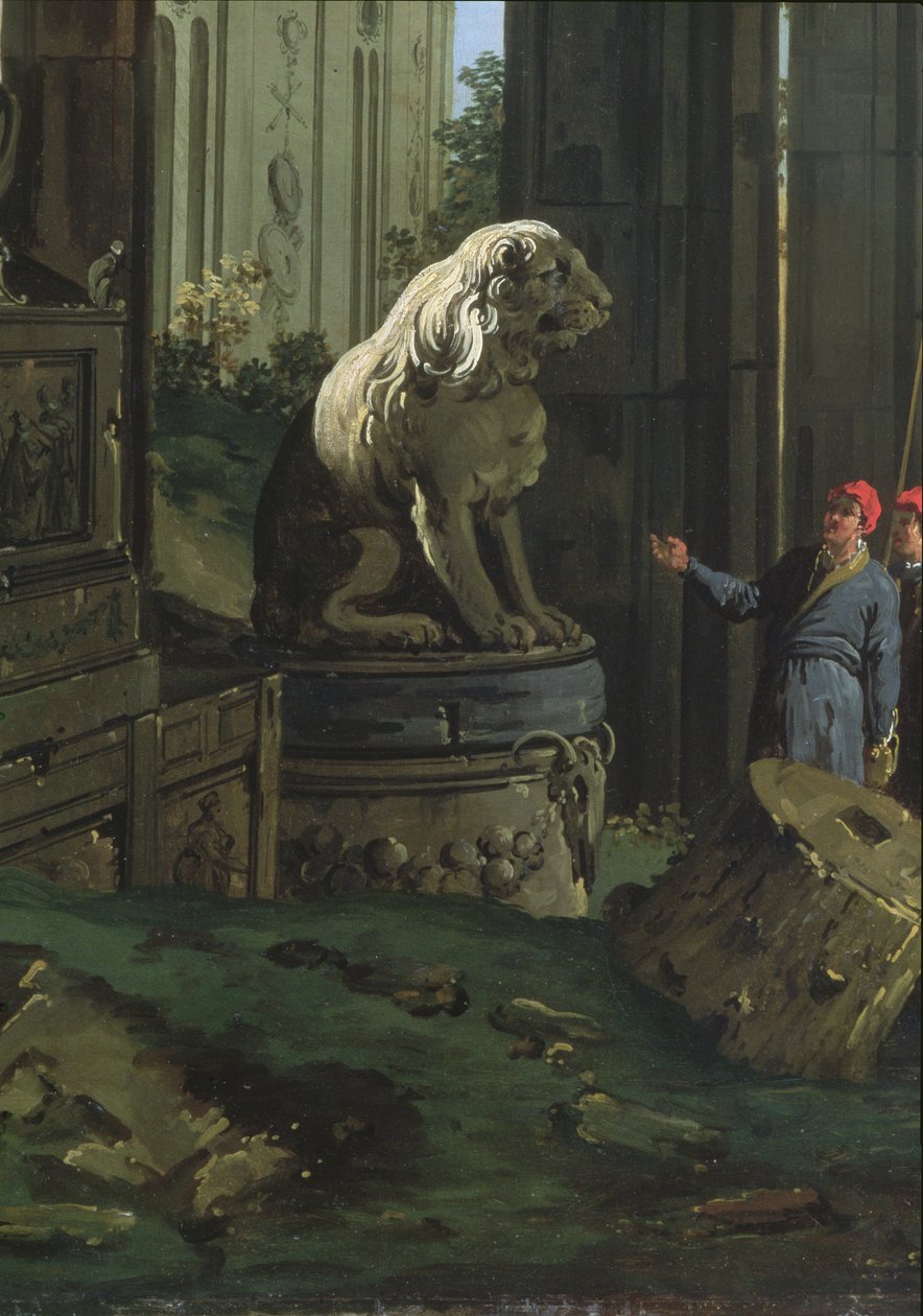 Detalhe de "Capriccio com motivos de Pádua", c.1756 de Giovanni Antonio Canal