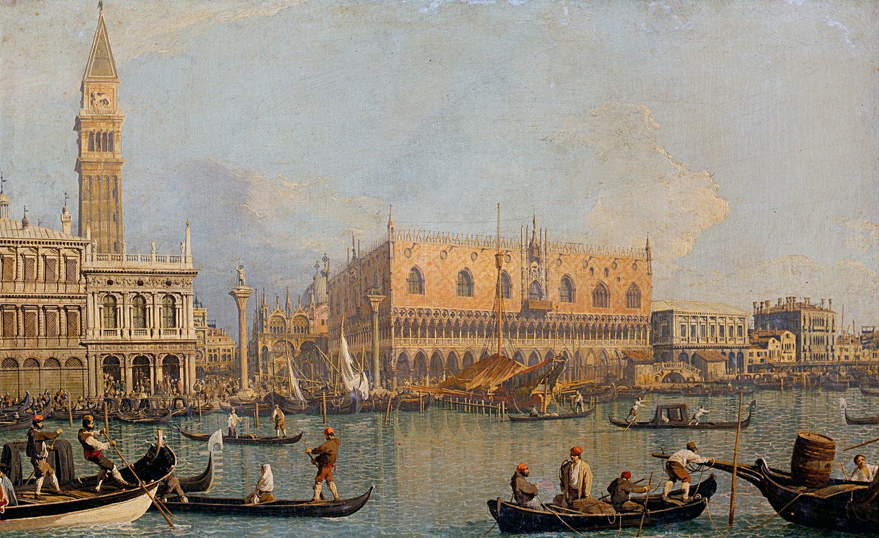 Vista do Palácio dos Doges em Veneza, antes de 1755 de Giovanni Antonio Canal