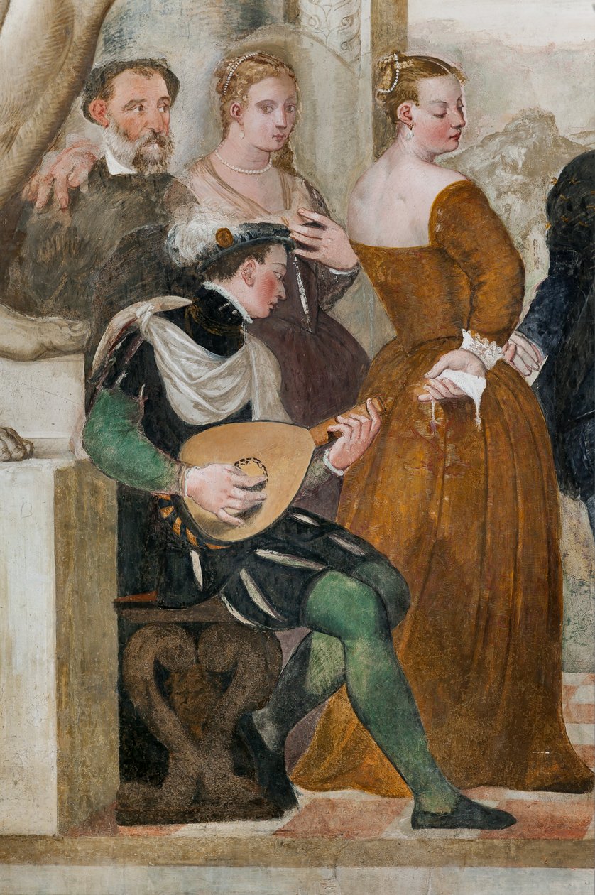 Convite para a Dança, Salão Principal, c.1570 (fresco) de Giovanni Antonio Fasolo