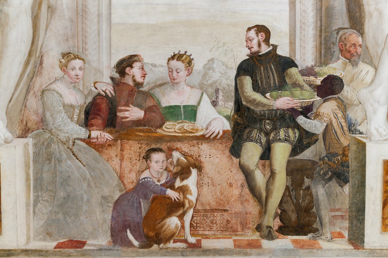 O Banquete, Salão Principal, c.1570 (fresco) de Giovanni Antonio Fasolo