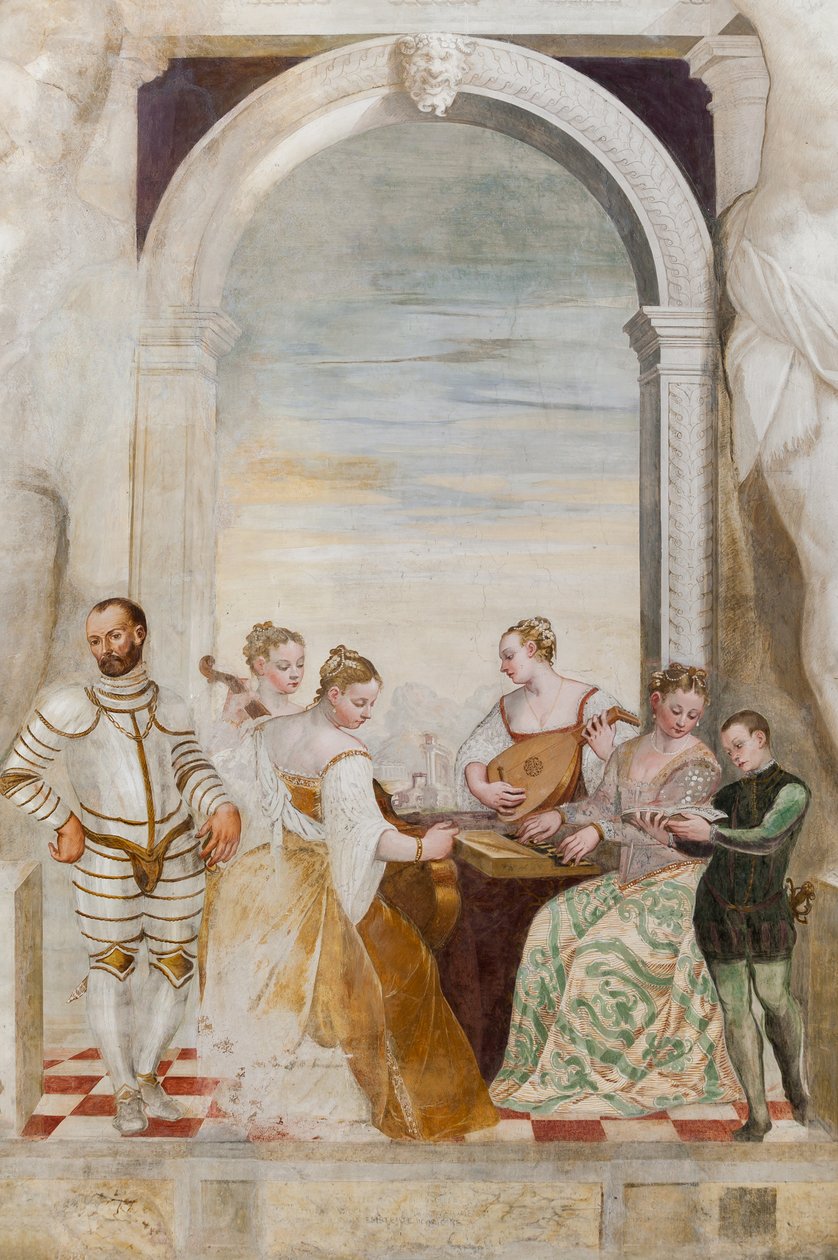 O Concerto, Salão Principal, c.1570 (fresco) de Giovanni Antonio Fasolo