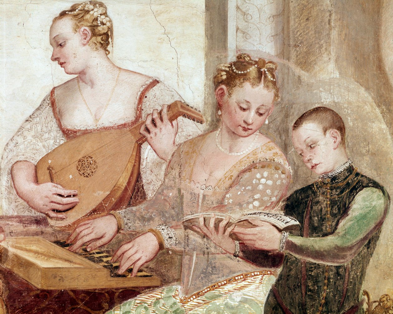 O Concerto, detalhe (Fresco de Giovanni Antonio Fasolo