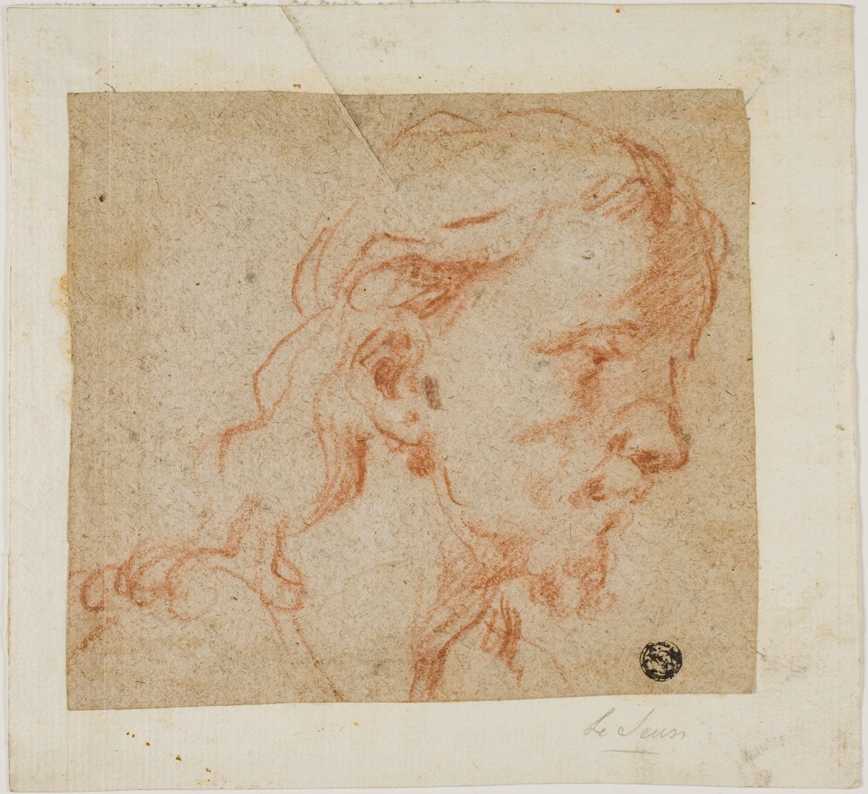 Cabeça de Cristo, em perfil de três quartos, à direita de Giovanni Antonio Guardi