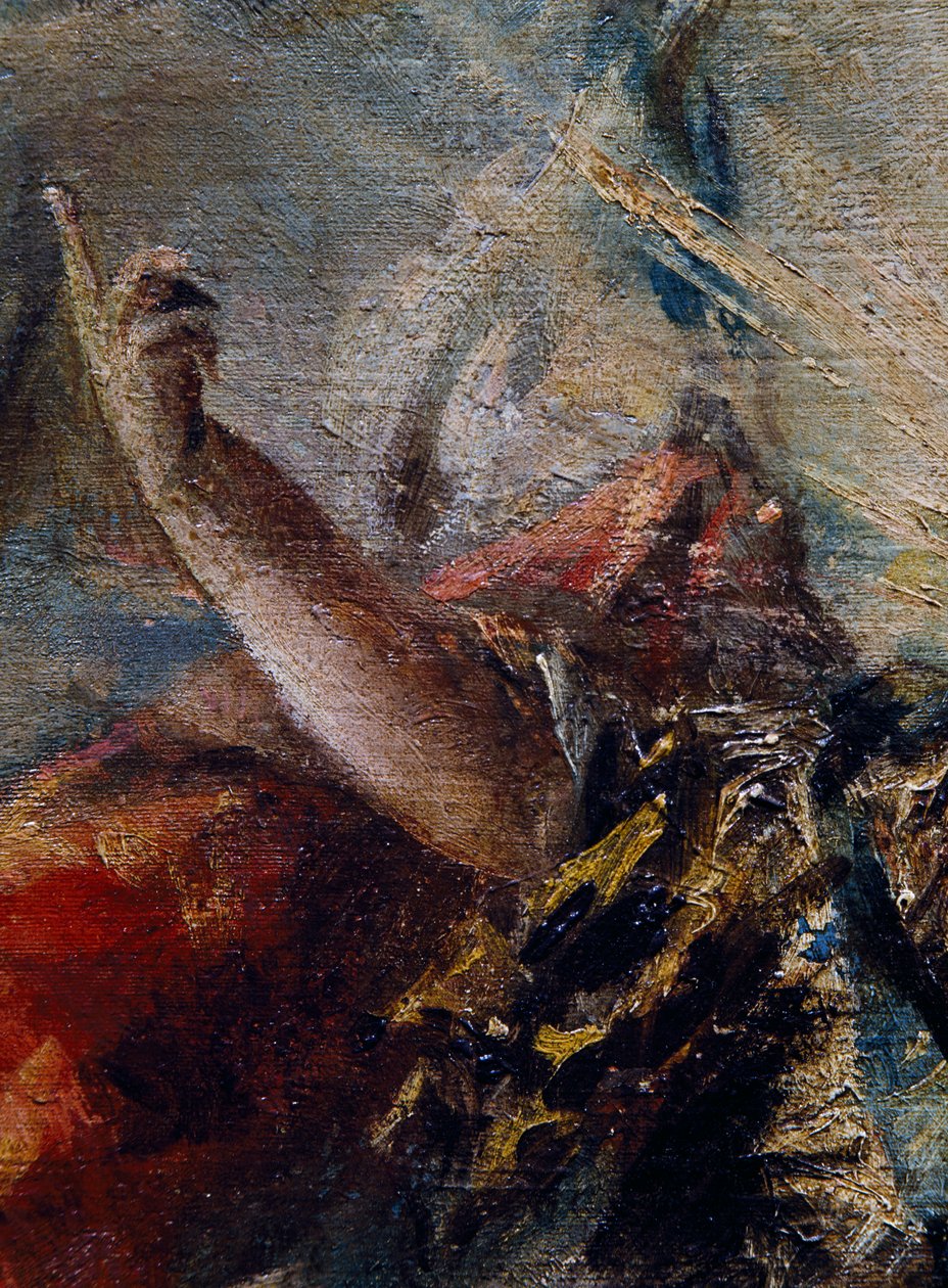 A bênção de braço do Anjo Tobias, detalhe de O Casamento de Tobias, parte direita de Giovanni Antonio Guardi