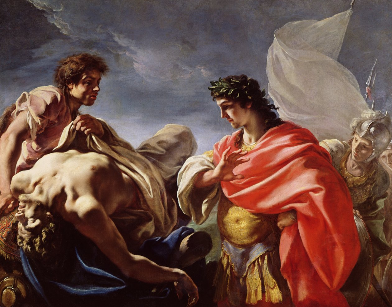 Aquiles contemplando o corpo de Pátroclo de Giovanni Antonio Pellegrini