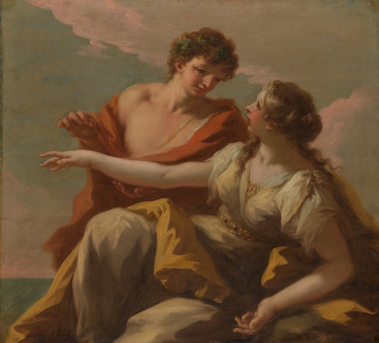 Baco e Ariadne, década de 1720. de Giovanni Antonio Pellegrini